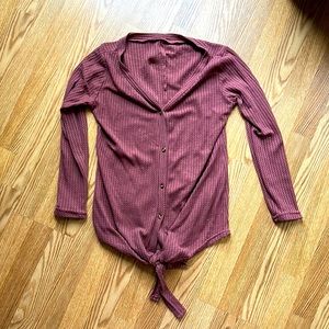 Button up sweater with cute tie front